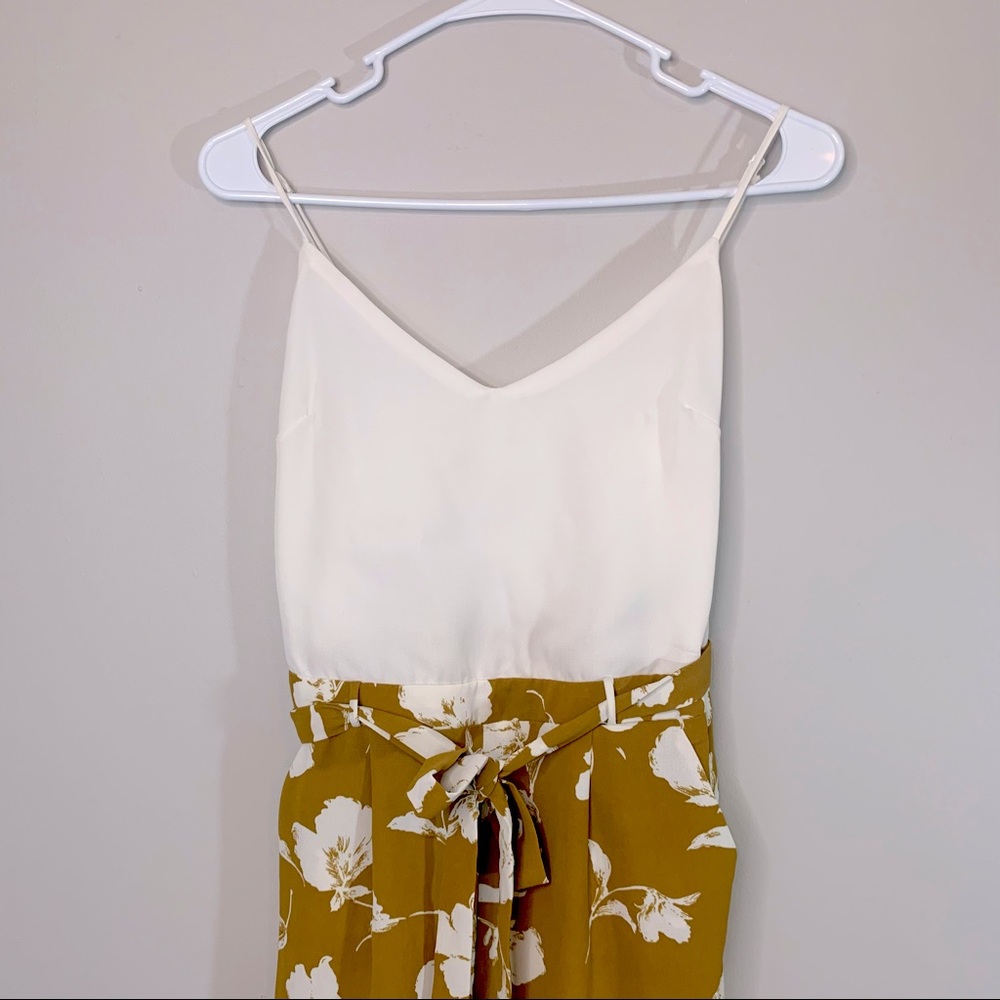 Everly Ivory and Mustard Floral Jumpsuit SMALL MEDIUM